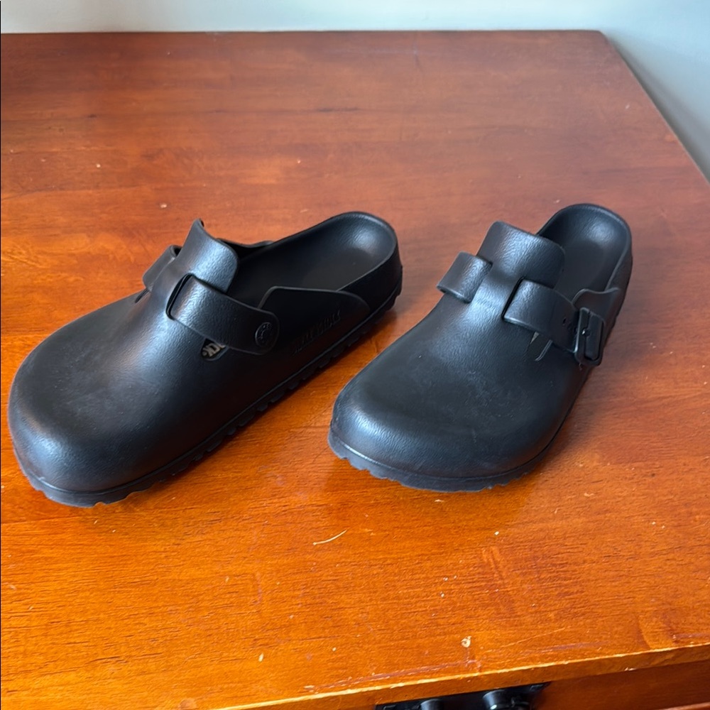 Birkenstock Black Clogs with Molded Footbed